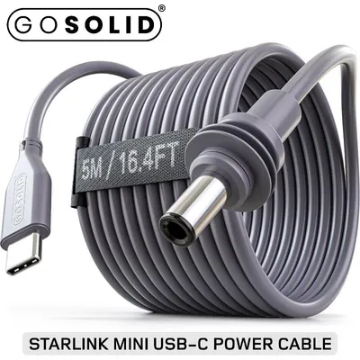 Produktbild von GO SOLID! USB-C auf DC Lade-/Stromkabel – kompatibel mit Starlink Mini — 2m