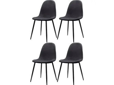 Produktbild von Monza | Esszimmerstühle 4er Set in Samt Anthrazit und Beine in Metall Schwarz