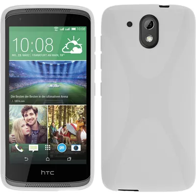 Produktbild von PhoneNatic Case kompatibel mit HTC Desire 526G+ - weiß Silikon Hülle X-Style + 2 Schutzfolien