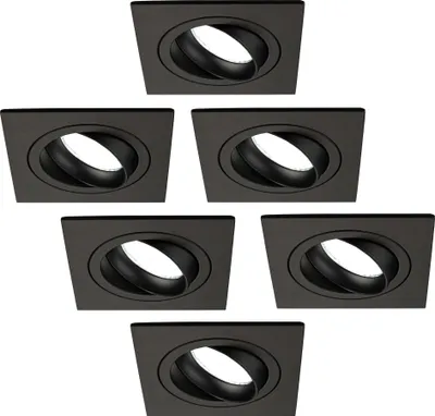 Produktbild von Ledvion LED Einbaustrahler 6er Set Schwarz 3W dimmbar Kaltweiss