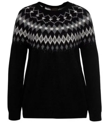 Produktbild von Herrlicher Lotti Noweger-Pullover lockerer Damen Strick-Pulli mit Glitzerfäden Schwarz, Größe:XS