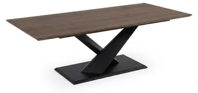 Produktbild von Moderner Esstisch Braun Holztisch Metallgestell Kustentisch 208x92cm