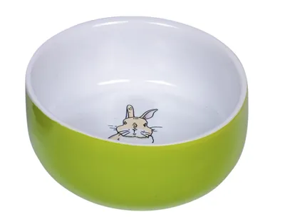 Produktbild von Nobby 73768 Rabbit, Kaninchen, Haustier-Fütterungsschale, Keramik, Grün, Weiß, Einfarbig, 300 l