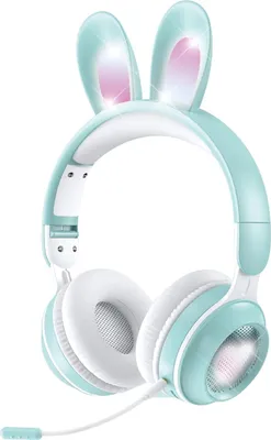 Produktbild von Kabellose Kinder Bluetooth Kopfhörer mit LED-Leuchten, abnehmbarem Mikrofon, verstellbarem Stirnband, faltbar, Lautstärkebegrenzung, ideal für Schule