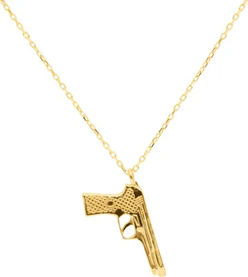 Produktbild von SuzanGold Goldkette Damen Echtgold „Born to die“ Kette 375 Gelbgold mit Pistole