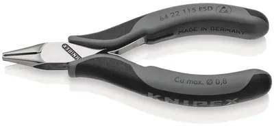 Obrázek produktu pro Knipex 64 22 115, Kulaté kleště, Ocel, Modrá, Červená, 115 mm, 65 g