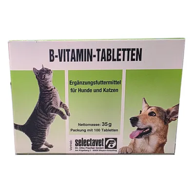 Produktbild von selectavet B-Vitamin-Tabletten 100 Stk. | Hunde & Katzen | B-Vitaminen in Mangelsituationen