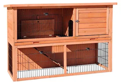 Immagine prodotto di Conigliera da Esterno 136,5x50x92 cm Rabbit 2 Casetta con Area Esterna in Legno di Abete Impregrato