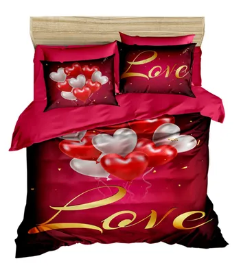 Image de L'Essentiel Linge de Maison, 156, King-Size-Bettbezug-Set (FR), 100 % POLYESTER-MICROSATIN, Rot, 240 x 220 cm