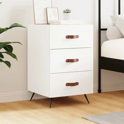 Obrázek produktu pro vidaXL Noční stolek bílý 40x40x66 cm Dřevěný materiál