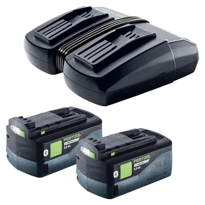 Produktbild von Festool Energie Set 2x BP 18 Li 5,0 HP-ASI HighPower Akkupack 18 V 5,0 Ah ( 2x 578519 ) + TCL 6 DUO Doppel Ladegerät ( 577017 )