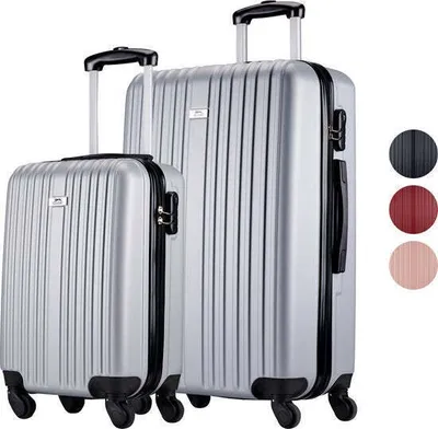 Produktbild von Slazenger Slazenger Kofferset 2 Stück - Handgepäcktrolley 26L und geräumiger Koffer 71L - Silber