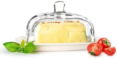 Obrázek produktu pro Porcelánový cukornička s víkem z průhledného skla