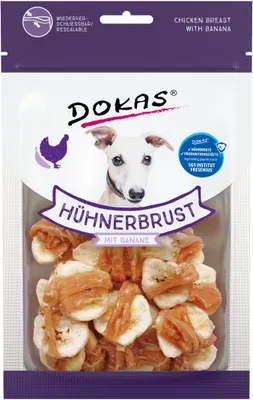 Produktbild von Dokas 70gx8 Hühnerbrust mit Banane