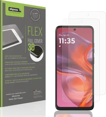 Produktbild von 2x Full Cover Schutzfolie matt für Motorola Moto G67 Power Panzerfolie Anti-Shock