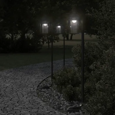 Image de vidaXL Lampe d'allée noire 100 cm acier inoxydable
