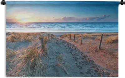 Produktbild von MuchoWow® Wandteppich Wandbehang Strand - Meer - Sonne - Düne 60x40 cm Tapisserie Dekoration Wandtuch - Wanddekorationen