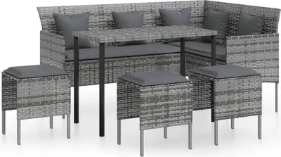 Immagine prodotto di Set Divano a L con Cuscini 5 pz Grigio in Polyrattan