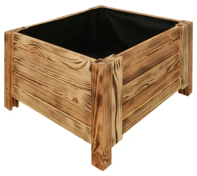 Image de KOTARBAU® Jardinière Extérieur Bois de Pin Imprégné 50x50x30cm Rustique jardiniere sur pieds Bac à Fleurs Capacité avec Toile Anti-Mauvaises Herbes