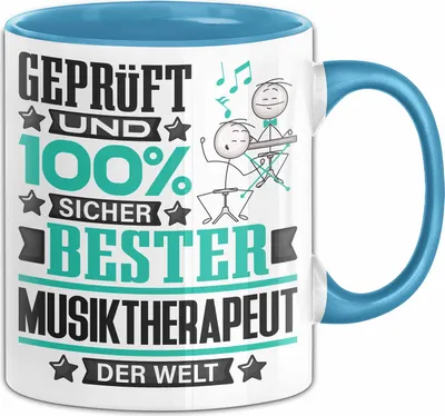 Produktbild von Musiktherapeut Geschenk Lustiger Spruch für Musiktherapeut Geschenkidee Bester Musiktherapeut Der Welt (Blau)
