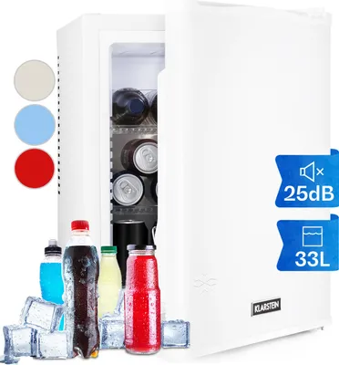 Produktbild von Klarstein Mini Kühlschrank für Zimmer, 33L Mini-Kühlschrank für Getränke & Kosmetik, Kleine Minibar, Kühlschrank Klein & Leise, Verstellbare Ablage, Kleiner Skincare Kühlschrank 5-15°C