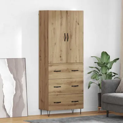 Obrázek produktu pro vidaXL Vysoká komoda, 2 kusy, Imitace dub Artisan, 69,5 x 34 x 180 cm, materiál: dřevovláknitá deska