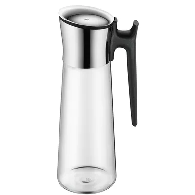 Produktbild von WMF Basic Wasserkaraffe 1,5 liter, Glaskaraffe mit Deckel und Griff 1,5l, Reinigungsperlen, Silikondeckel, CloseUp-Verschluss