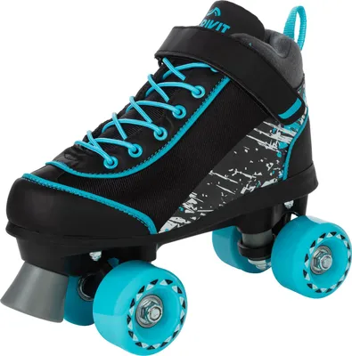 Produktbild von Crivit Kinder Rollschuhe Inline Skates Roller Gr. 33/34 schwarz/weiss/blau