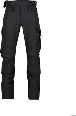 Immagine prodotto di Pantaloni da lavoro elasticizzati con tasche per ginocchiere, NERO, taglia 56