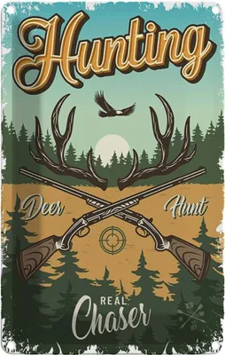 Produktbild von vianmo Blechschild 30x20 cm Jagd Hunting deer hunt Abenteuer Spruch Zitat