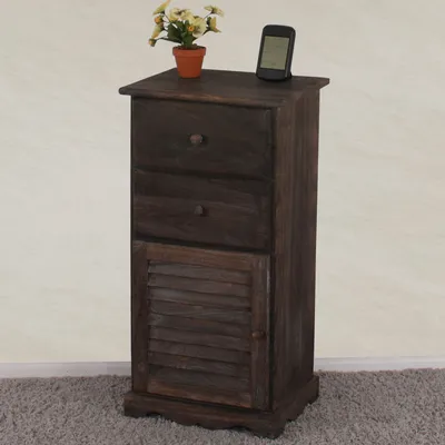 Produktbild von Kommode Schrank, 81x40x32cm, Shabby-Look, Vintage  braun