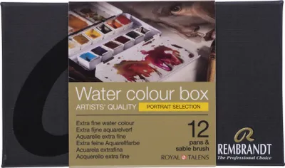 Immagine prodotto di Set di acquerelli Rembrandt in valigetta di metallo con selezione di colori per ritratti I 12 teli + pennelli