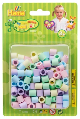 Obrázek produktu pro Hama korálky na žehlení maxi, pastelová směs, 250 kusů, v blistru