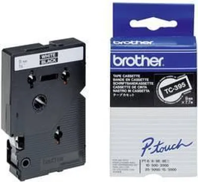 Obrázok produktu pre Brother TC-395, Biela na čiernej, TC, Japonsko, 5 rok / roky, Brother, P-touch PT8E, PT500, PT2000, PT3000, PT5000