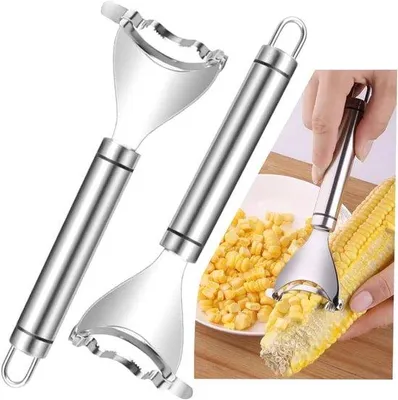 Produktbild von Maisabstreifer - 2 Stück - Maisenschäler - Maisabstreifer - Edelstahl-Maisabstreifer - Praktischer Maisdrescher - Küchengerät für den Haushalt - Getreideentferner - Maisenschäler - Getreideentferner - Maisabscheider - Maisdreschmaschine - Maisdünnschäler