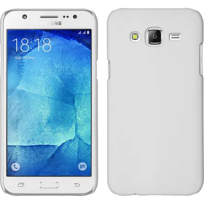 Produktbild von PhoneNatic Case kompatibel mit Samsung Galaxy J7 (2015 / J700) - Hülle weiß gummiert Hard-case + 2 Schutzfolien