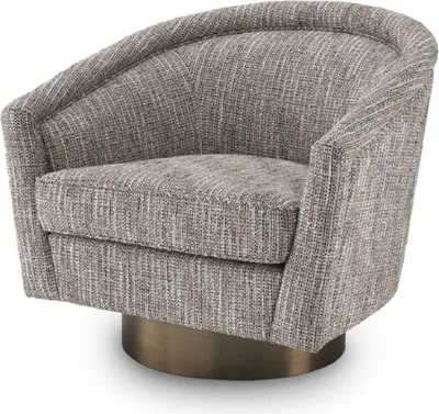 Produktbild von Casa Padrino Luxus Drehsessel Beige / Matt Gold 85 x 76 x H. 76 cm - Wohnzimmer Sessel - Wohnzimmer Möbel - Luxus Möbel