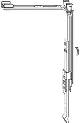 Produktbild von Maco Eckumlenkung MM senkrecht verlängerbar, mit 1 i.S. FFH 750-2450mm Silber Nr. 222209