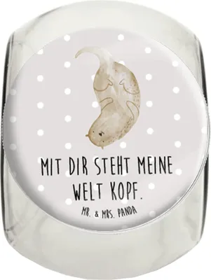 Produktbild von Mr. & Mrs. Panda Teedose Otter Kopfüber XL 2000ml - Grau Pastell - Geschenk, keksglas, Bonboniere, Kaffeedose, Niedlich, Vorratsbehälter, Verliebt, Seeotter, Liebe