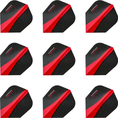 Produktbild von Harrows | Retina | Dart Flights | Standard | 100 Mikron | Rot | 3 Sets = 9 Flights