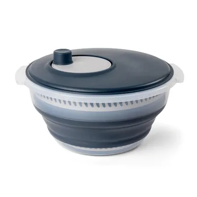 Produktbild von Salatschleuder faltbar 3-teilig grau mit Anti-Rutsch Boden - 5 L