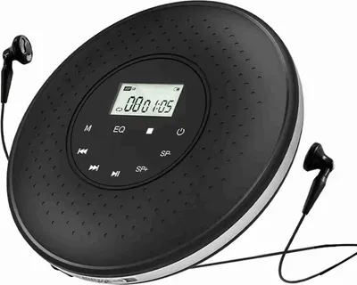 Obrázek produktu pro Přenosný CD přehrávač s 3,5mm kabelovými sluchátky, podporuje TF kartu, MP3 hudbu, funkci opakování A-B, LCD displej, dotykové tlačítko
