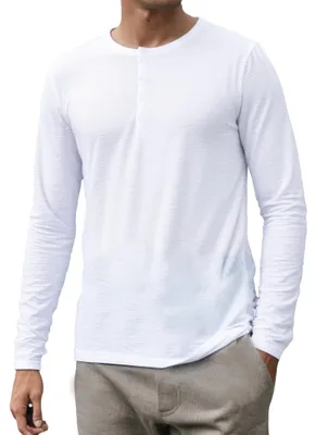 Produktbild von Solidchoice – Herren Henley-Shirt mit Stehkragen und langen Ärmeln