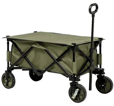 Productafbeelding van Inklapbaar Transportkarretje - Vouwkar - Boodschappenwagen - Strandwagen - Trolley - Telescopische Duwstang