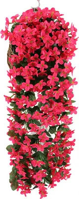 Immagine prodotto di 85cm pianta sospesa decorativa fiori artificiali tralcio pendente per casa rosa