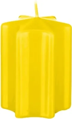 Produktbild von Sternkerzen Citron Gelb 10 x Ø 6 cm, 4 Stück, Adventskerzen, Weihnachtskerzen