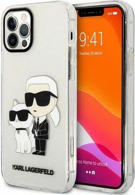 Image de Karl Lagerfeld Klhcp12Mhnkctgt Iphone 12/12 Pro 6,1 Transparent Hardcase Gliter Karl&Choupette