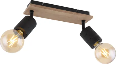 Image de Globo Lighting Spot en bois brun foncé, 2x E27