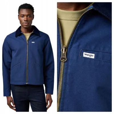 Produktbild von Wrangler | Herren Utility Jacket dunkelblau Baumwolle klassisch Outdoor Casual Größe S