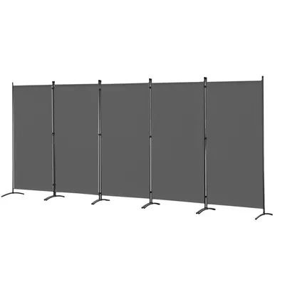 Image de Angel Living 5 pièces Paravent Séparateur d'intérieur Cloison pliante Séparateur d'espace pare-vue d'intérieur pour terrasse balcon 405x169cm Gris